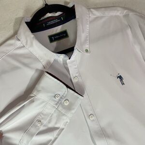 William Murray Men's Classic Golf Longsleeve White Button-Down UPF Size L